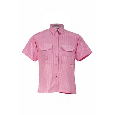 Ladies Gingham Short Sleeve Fishing Shirt