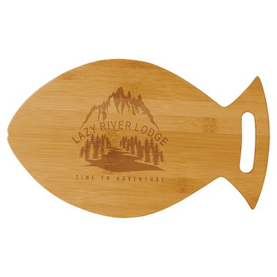 14" x 8.5" Bamboo Fish Shaped Cutting Board