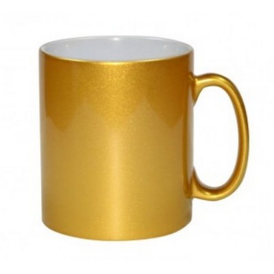 11 oz. Metallic Color Ceramic Mugs in Gold