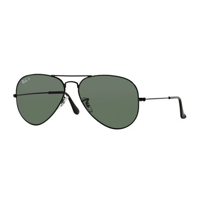 Ray-Ban® Black/Green Polarized™ Aviator Sunglasses