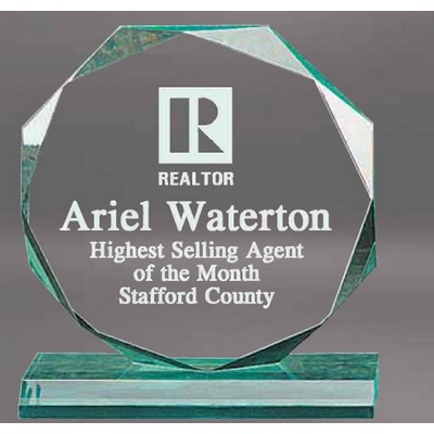 Small Jade Acrylic Bevel Octagon Award