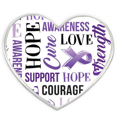 Purple Heart Awareness Words Pin