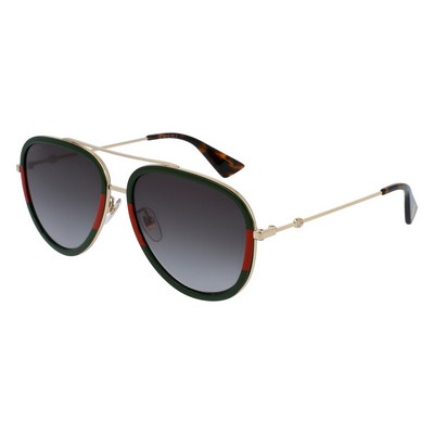 Gucci® Women's Gold/Green Aviator Sunglasses