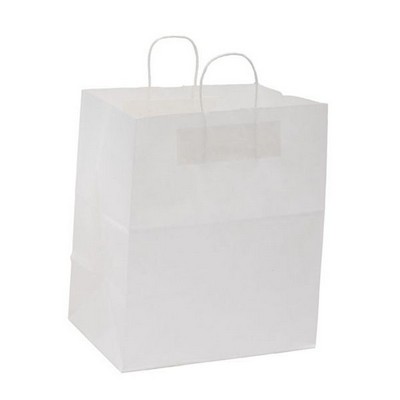 Food Service White Kraft Paper Lion Shopping Bag (14½"x9"x16¼")