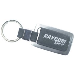 Silver & Black Leatherette Key Chain