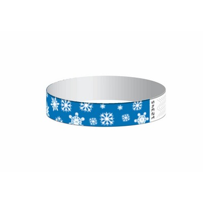 Stock Snowflake Pattern Tyvek Wristband (3/4")