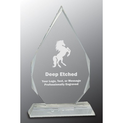 9" Crystal Diamond Award on Clear Pedestal Base