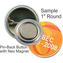 Custom Buttons - 1 Inch Round, Pin-Back with Neo Magnet