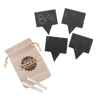 4pc Slate Cheese Marker Set