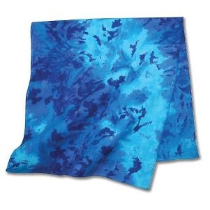 Blue Tie Dye Bandanna 22"x22" (Printed)