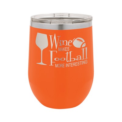 12 Oz. Orange Polar Camel Stemless Tumbler