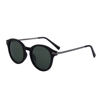 Sunglasses - Dark Green Lenses - Black Frames - Gray Temples