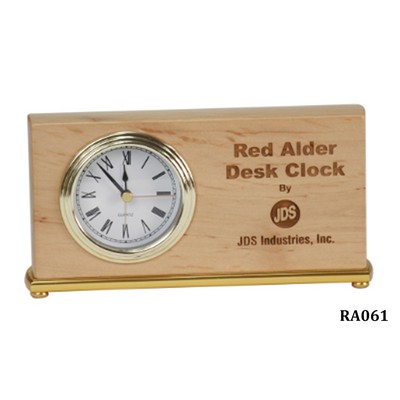 Red Alder Horizontal Desk Clock, 7-1/2"W x 4"H