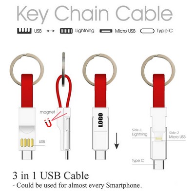 3 in 1 Keychain Charging Cable