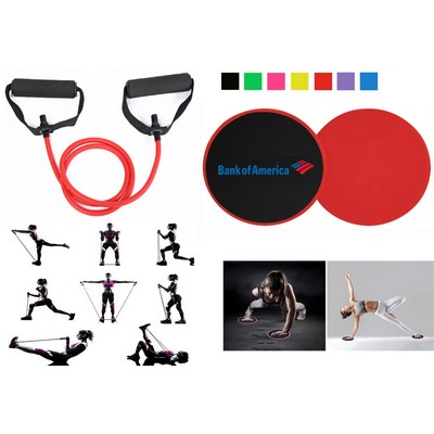 Kidder iBank® Exercise Band + Fitness Sliders (Red)