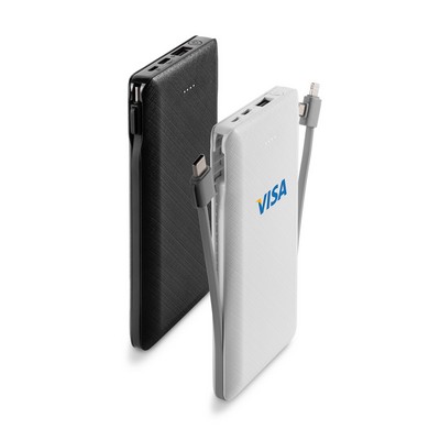 3-in-1 built-in cable 10,000 mAh portable power bank