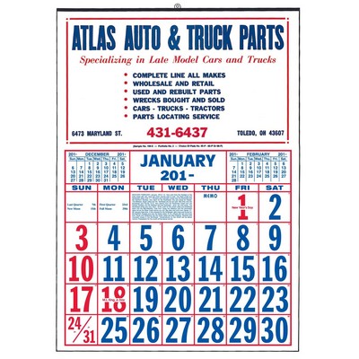 Commercial Billboard Apron Calendar w/ 80-P Pad (Thru 4/30)