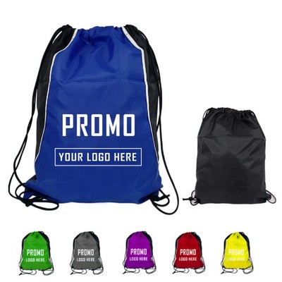 Two-tone Nylon Drawstring Bag