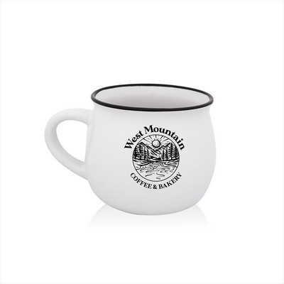 12 oz. Two-Tone Potbelly Ceramic Mug (1 Color Imprint)