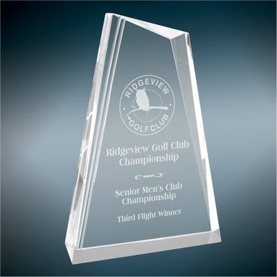 9" Crystal Peak Wedge Award