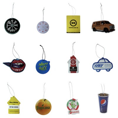 4" Die Cut Shape Custom Full Color Printed Air Freshener/Air Deodorizer w/Forest Berry Scent HV