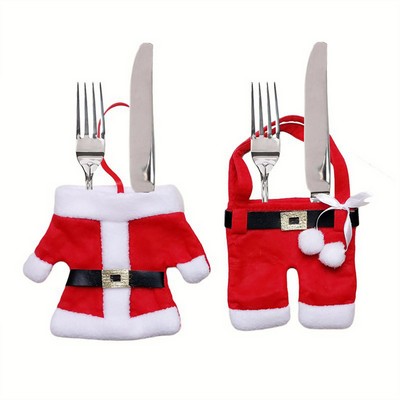 Christmas Santa Suit Tableware Holder