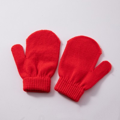 Stretch Full Finger Knitted Mittens for Kids