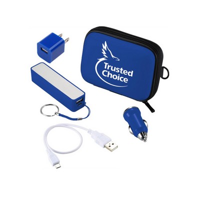 2600mAh Power Bank Travel Kit - UL Listed & Prop 65 Compliant