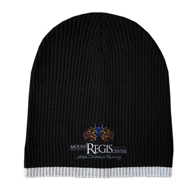 Reflective Lightweight Waffle Knit Beanie Cap