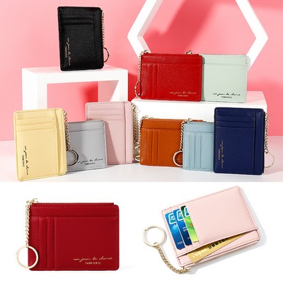 Multi Pockets Credit Card Holder Wallet w/Key Ring