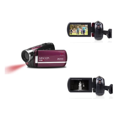 Minolta® Maroon Full HD Night Vision Video Camcorder