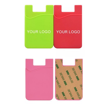 Silicone Card Keeper Phone Wallet Credit Card ID Card Holder - Full-Color