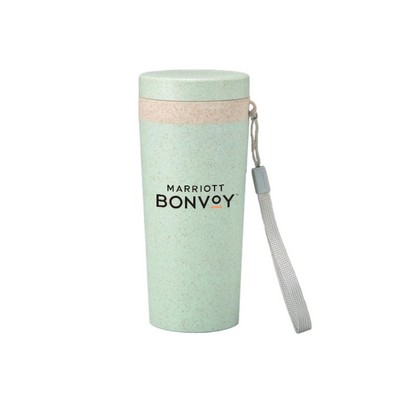 Eco-Friendly Wheat Straw Water Bottle with Lanyard