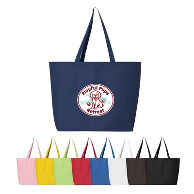 12 oz. 100% Heavy Cotton Canvas 25L Jumbo Tote Bag