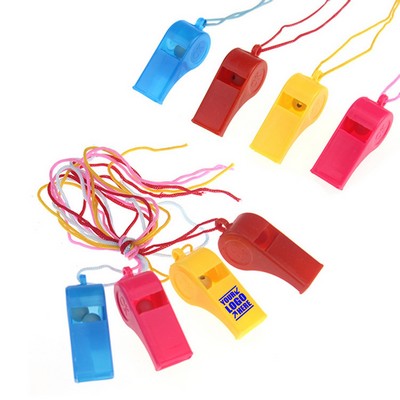 Plastic Emergency Whistles with Lanyard Loud Crisp Sound