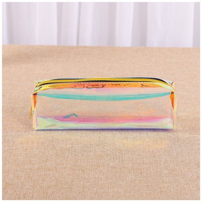 Clear PVC Iridescent Holographic Pencil Pouch