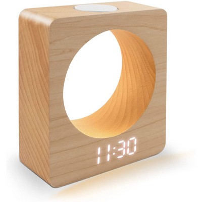 Digital Wooden LED Alarm Clock With USB Supply