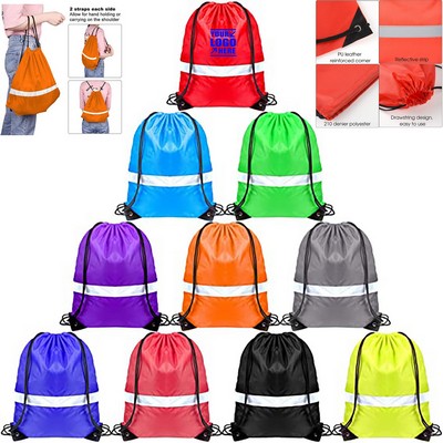 Reflective Drawstring Backpack 13 16