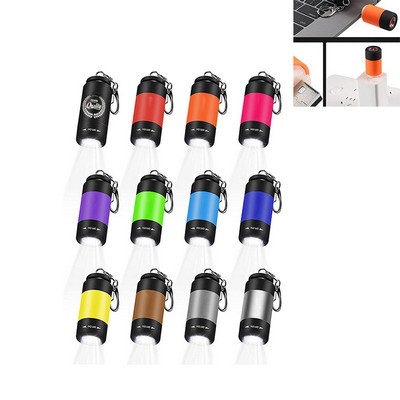 Mini Keychain Flashlight 25Lumen USB Rechargeable