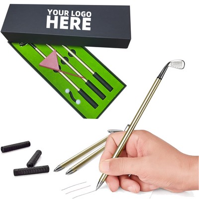 Mini Desktop Golf Ball Pen Gift Set