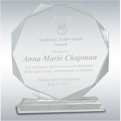 8" Octagon Optical Crystal Academic Achievement Gift Award