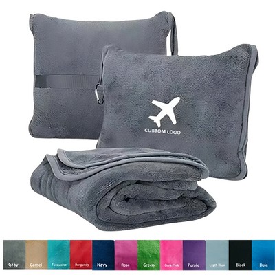 Travel Airplane Blanket Pillow 2 In 1