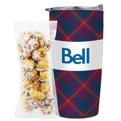 Promo Revolution - 20 Oz. Straight Tumbler Gift Set w/ Sugar Cookie Crunch Popcorn