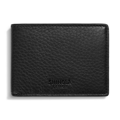 Shinola Slim Bifold Wallet - Black Natural Grain