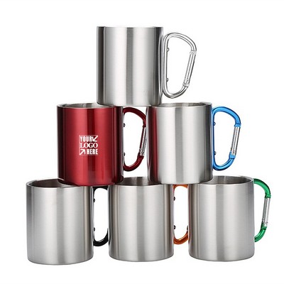 Double-Walled Camping Mug With Carabiner Handle