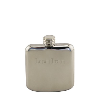 Polished Stainless Steel Sleekline Pocket Flask, 4 oz.