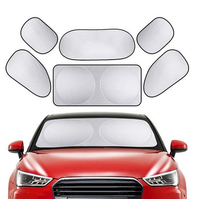 Complete Car Sun Visor Set: 6-Piece Windshield Protection Kit