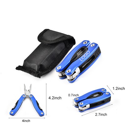 2.7''x1.2'' 11-in-1 Multi-Function Mini Foldable Stainless Steel Plier Multitool