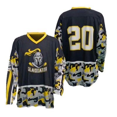 Men's Hockey V-Neck Pinhole Polyester Jersey