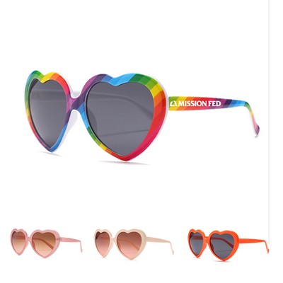 Heart Shaped Pride Rainbow Sunglasses